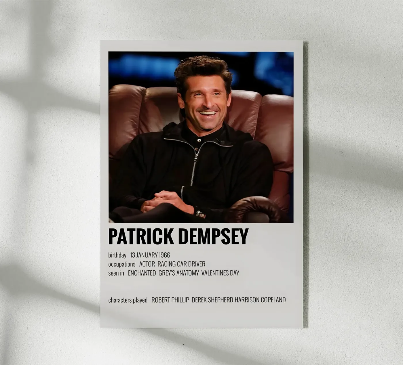 PATRICK DEMPSEY plexiglas de MVFminimalist