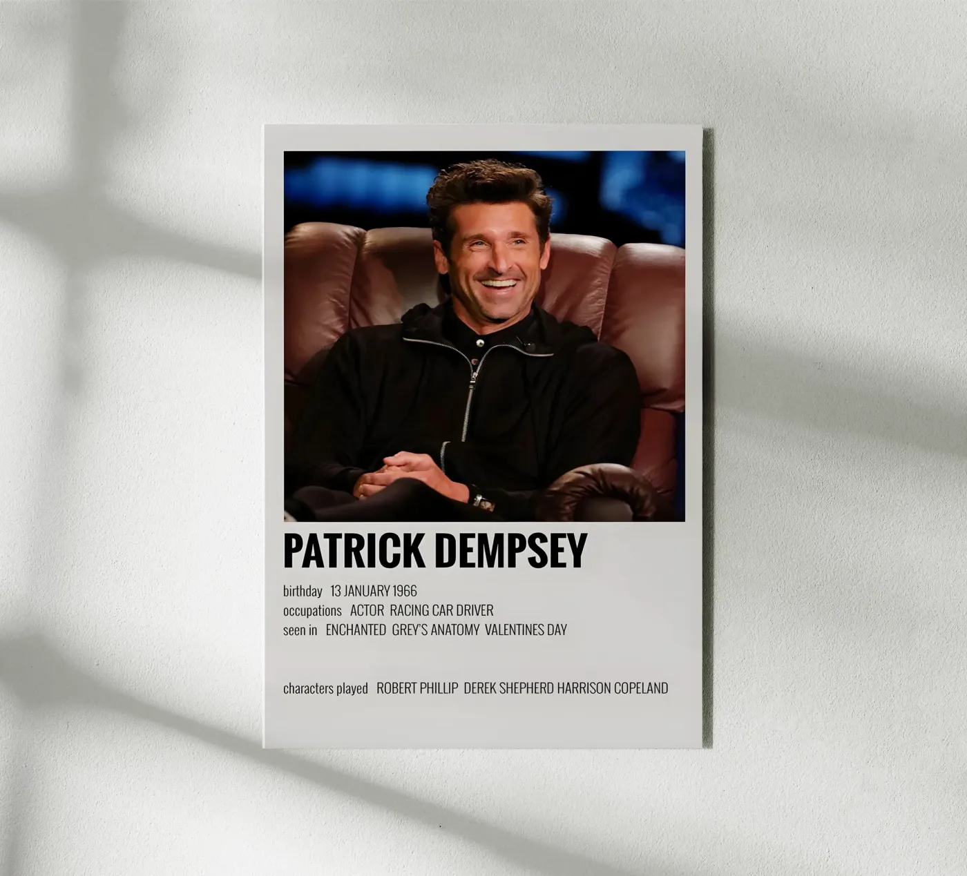 PATRICK DEMPSEY pannello forex da MVFminimalist