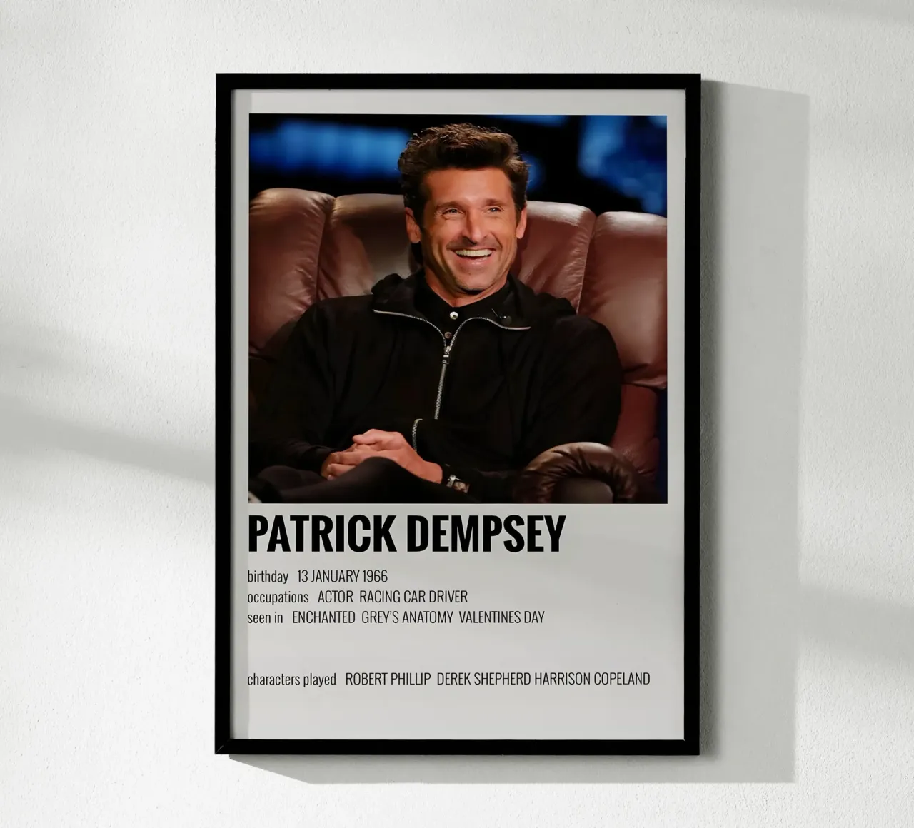 PATRICK DEMPSEY poster van MVFminimalist