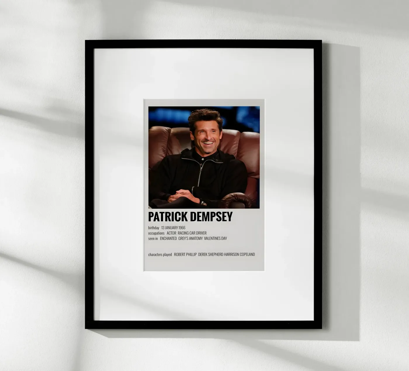 PATRICK DEMPSEY poster by MVFminimalist