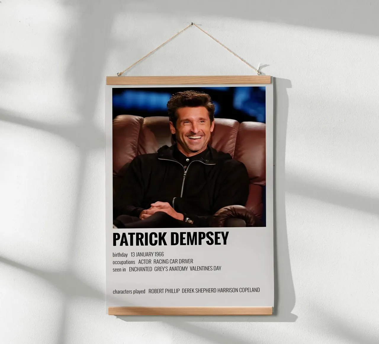 PATRICK DEMPSEY poster van MVFminimalist