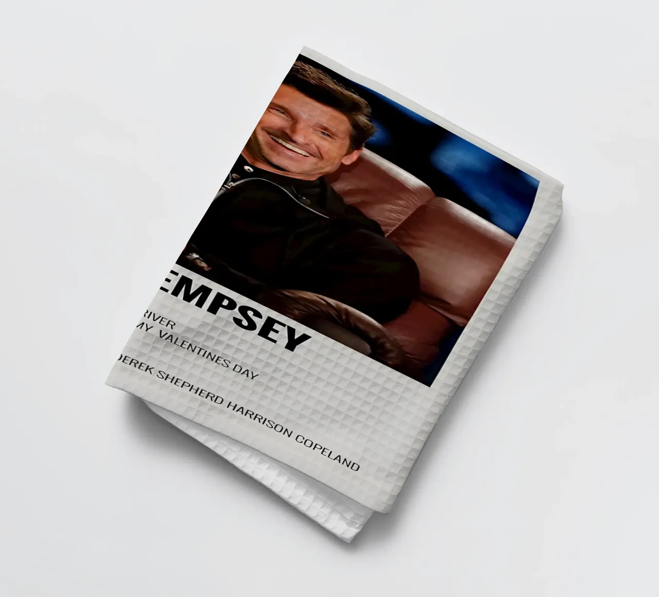 PATRICK DEMPSEY canovaccio da cucina da MVFminimalist