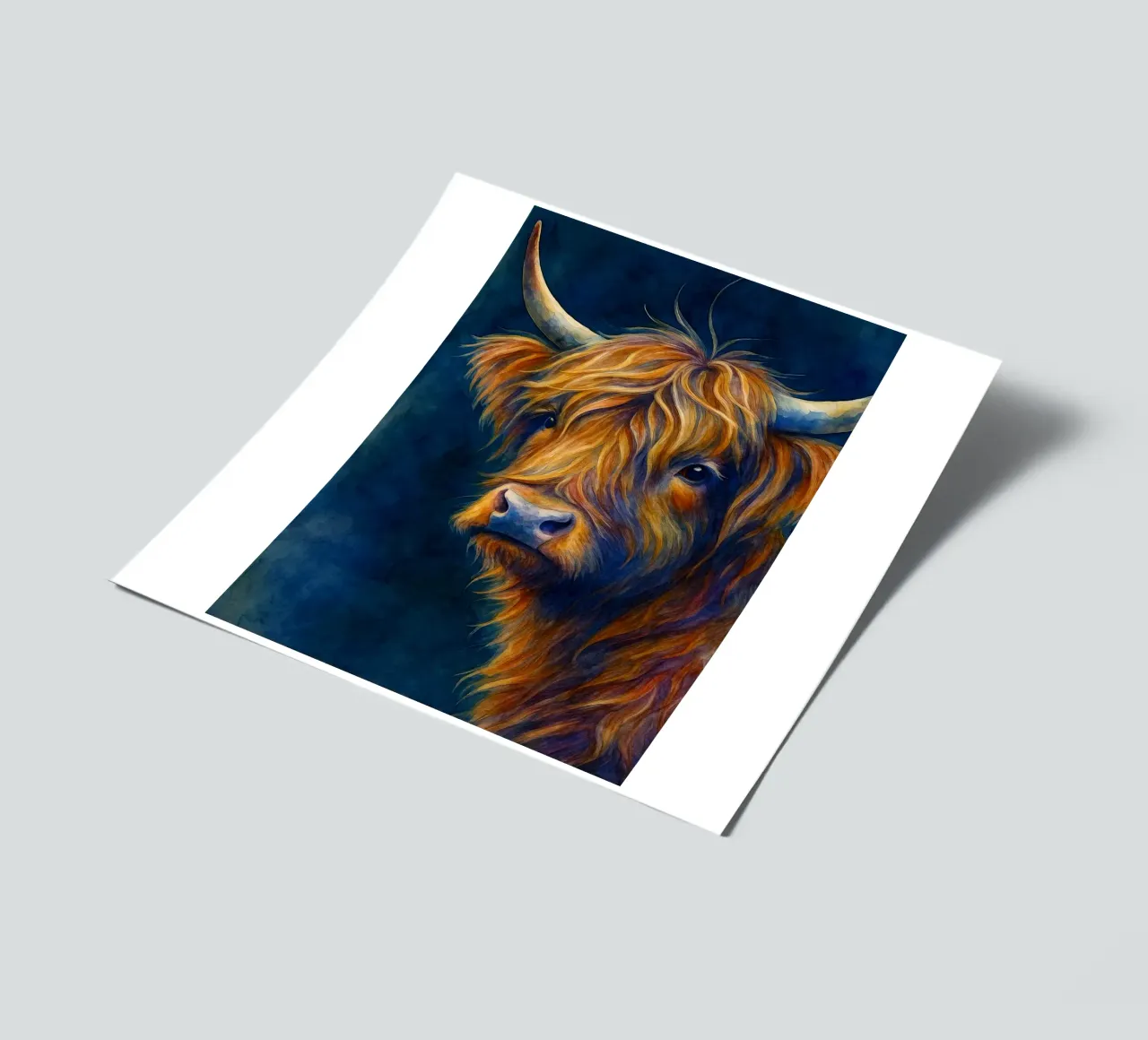 Hochlandkuh buntes Gemälde Stickerbogen von toegoe