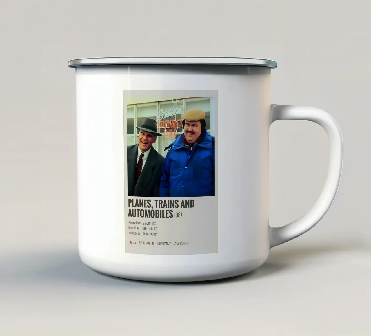 PLANES TRAINS AND AUTOMOBILES 1987 tazza in smalto da MVFminimalist