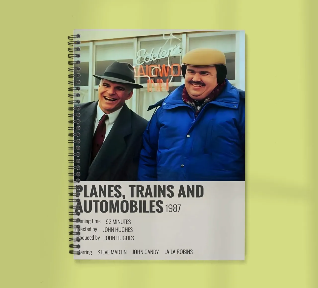 PLANES TRAINS AND AUTOMOBILES 1987 spiral notebook by MVFminimalist