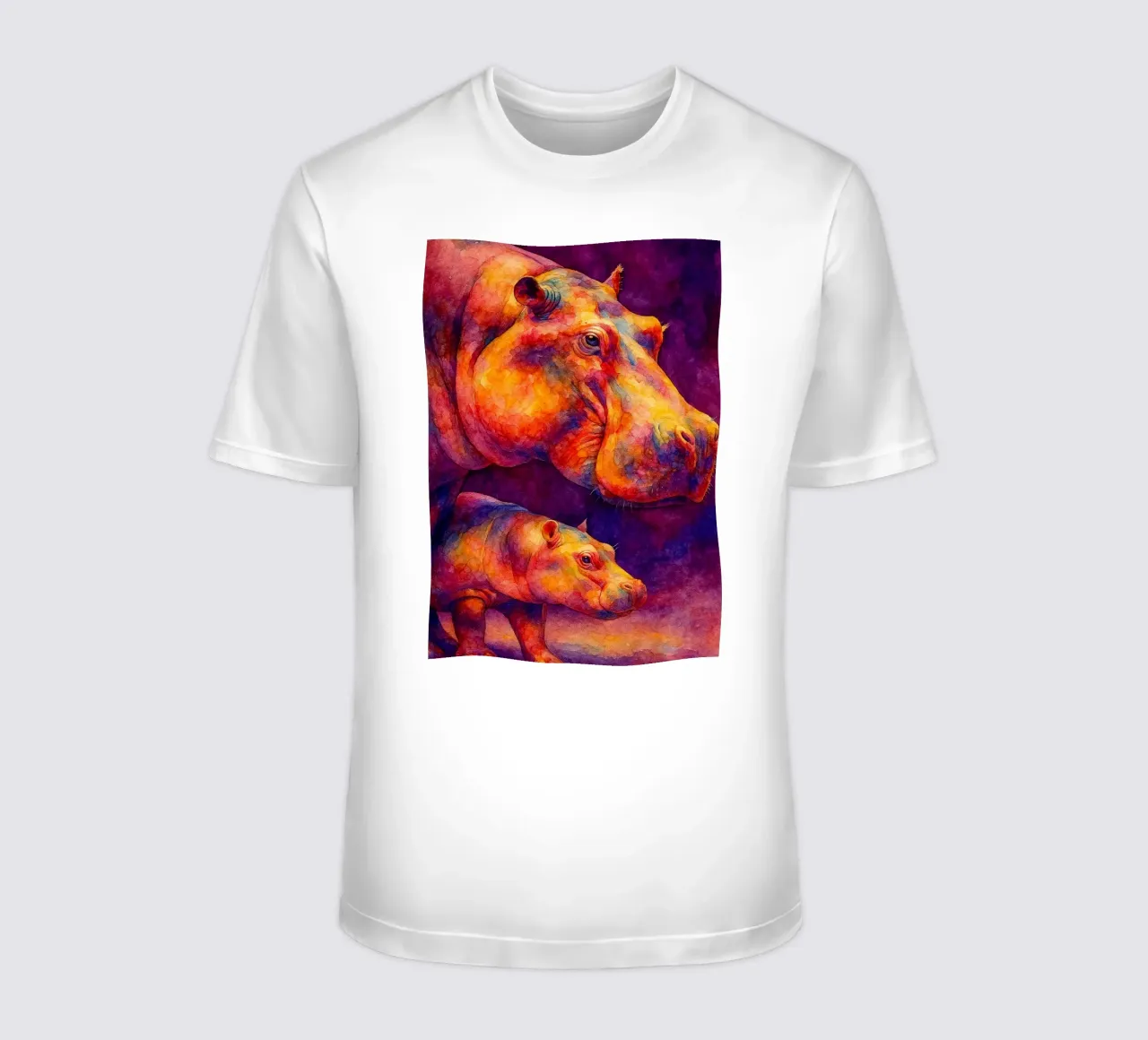 ippopotamo e il suo cubo pittura colorata t-shirt da toegoe