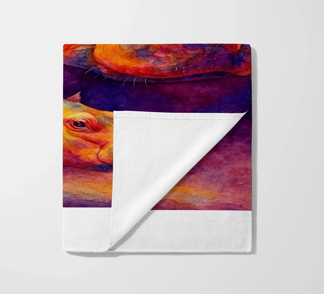 ippopotamo e il suo cubo pittura colorata telo mare da toegoe