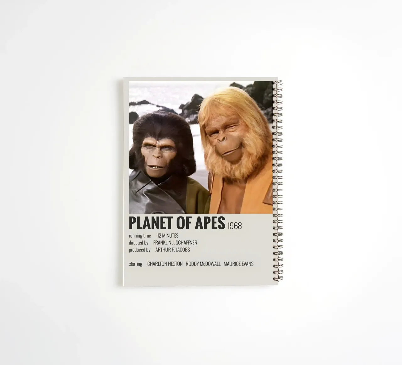PLANET OF APES 1968 carnet à spirale de MVFminimalist