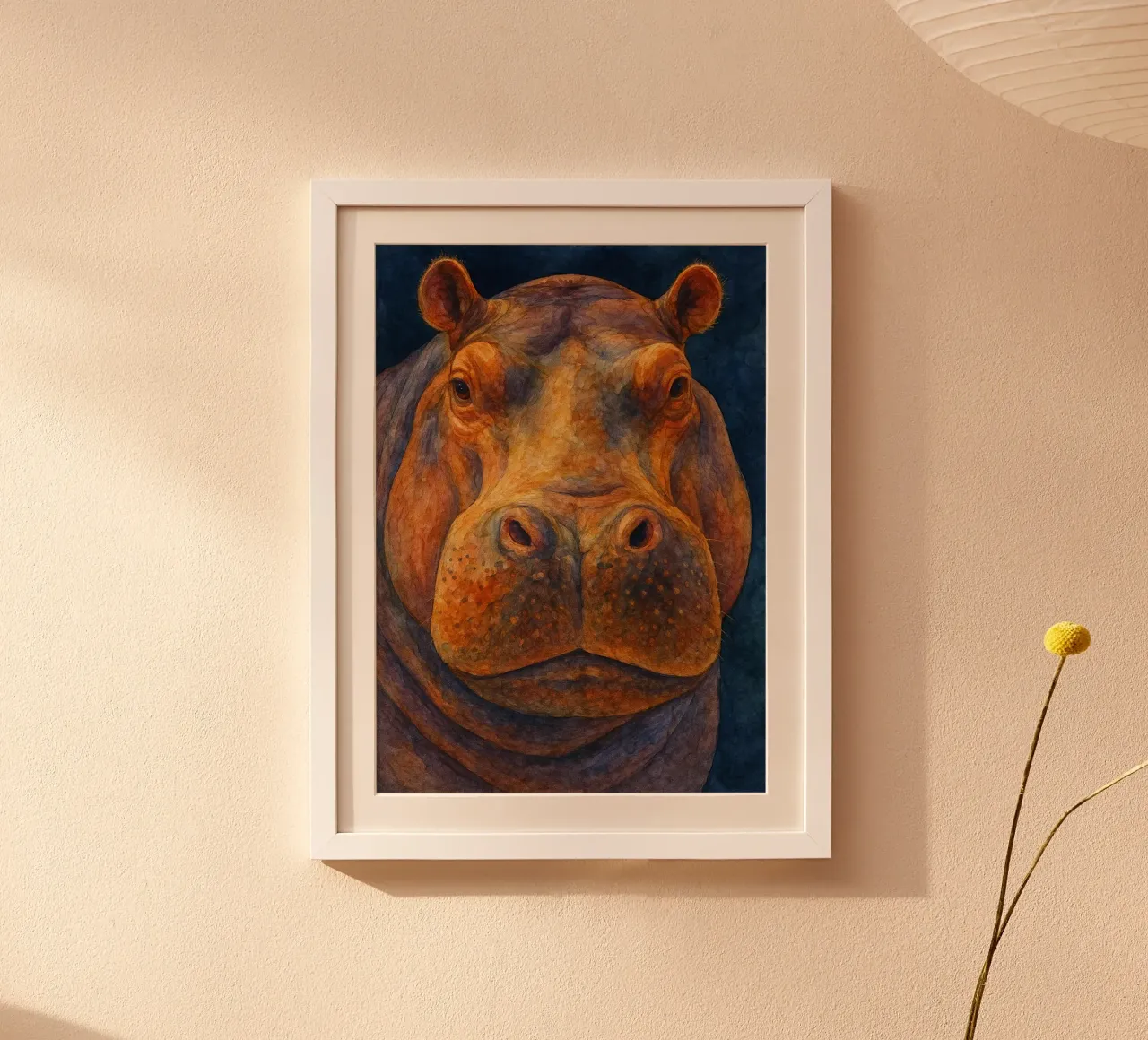 hippopotamus colorfull painting hahnemühle by toegoe