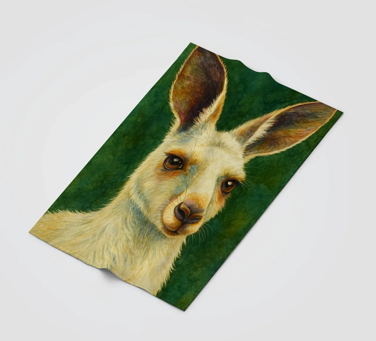 kangaroo colorfull painting fleece blanket by toegoe