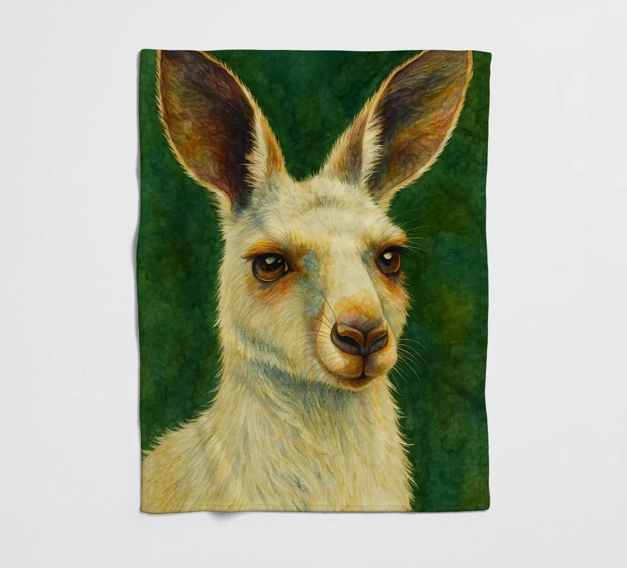 kangaroo colorfull painting fleece blanket by toegoe