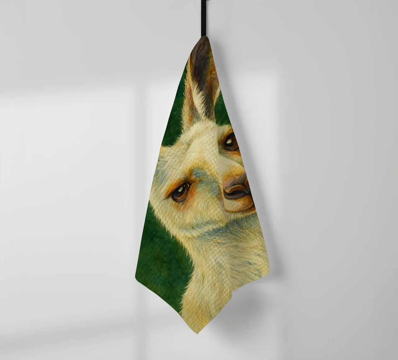 kangaroo colorfull painting tea towel by toegoe