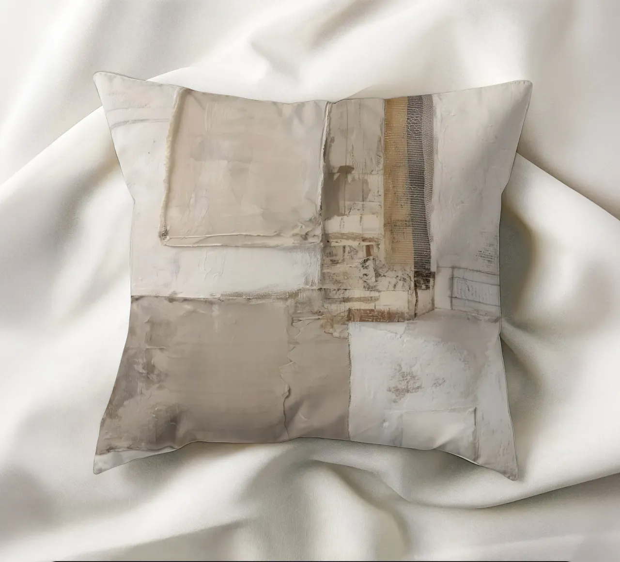 Natural combination of materials decorative cushion by Carinaprint