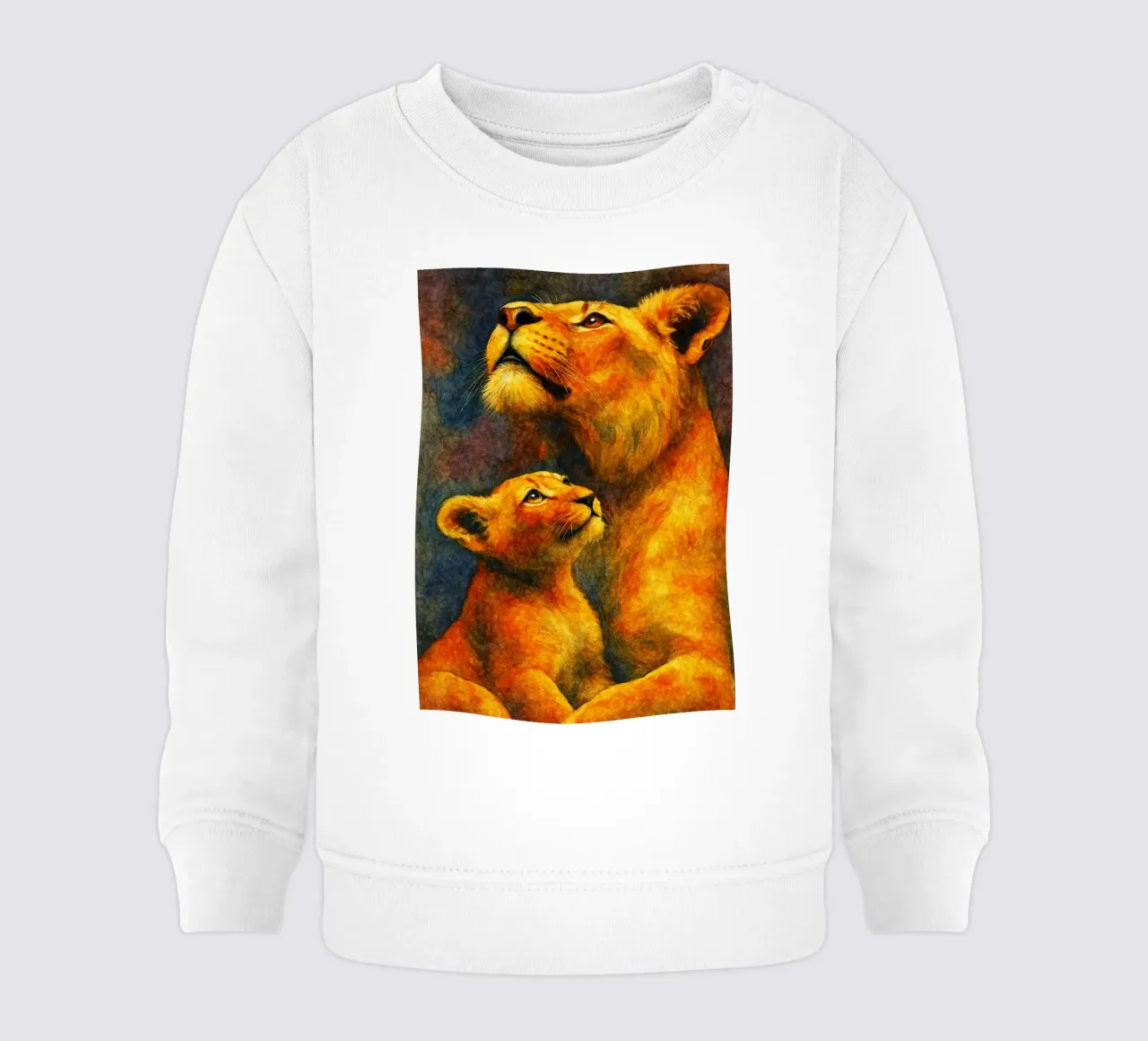 leone e cubo pittura colorata felpa neonato da toegoe