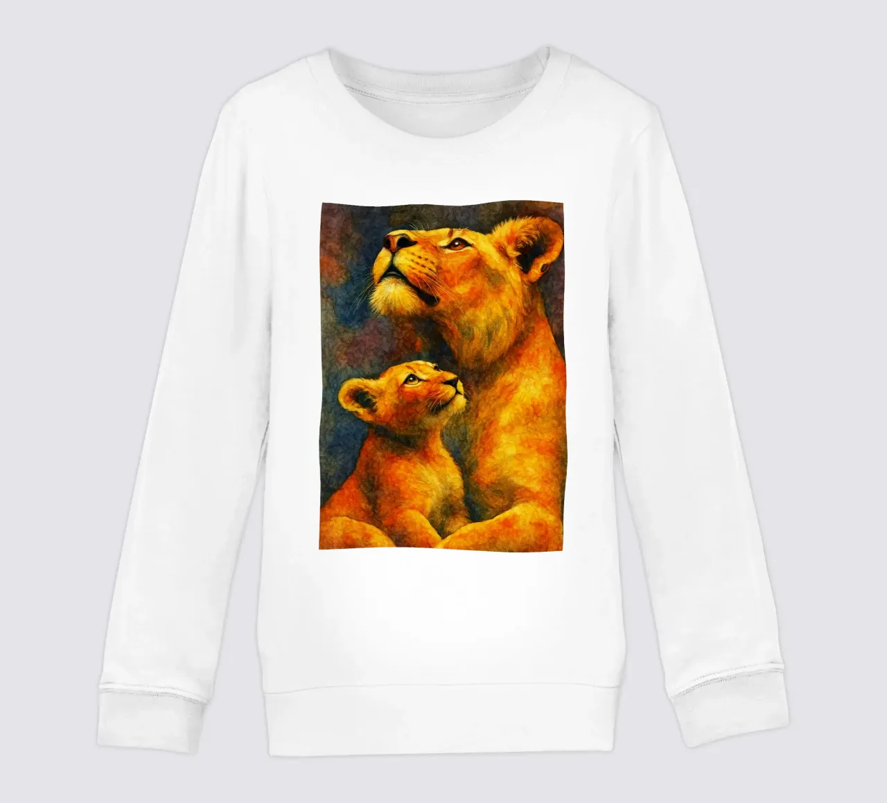 lion et cube peinture colorée sweat enfant de toegoe