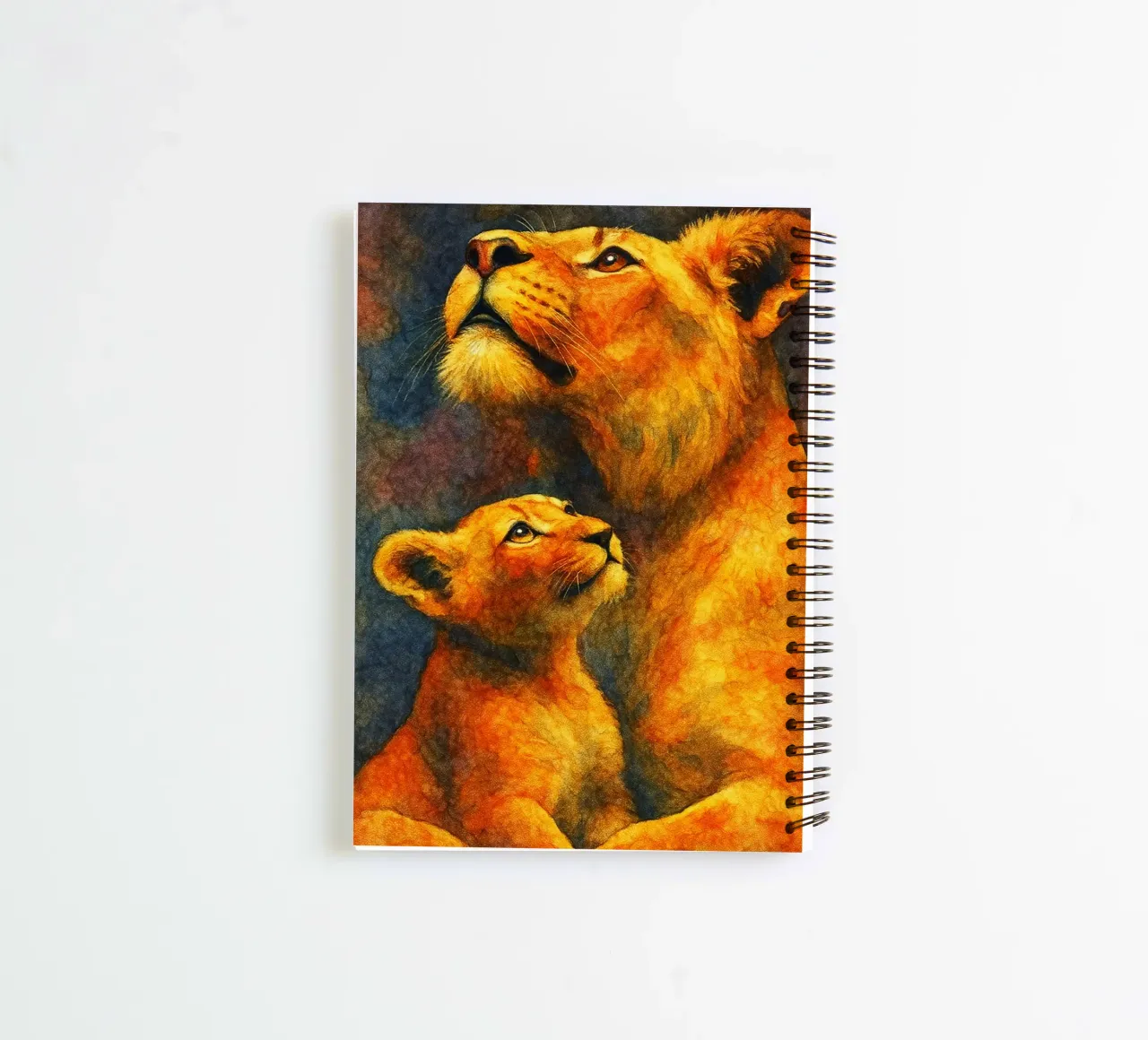 lion and cube colorfull painting spiral notebook by toegoe