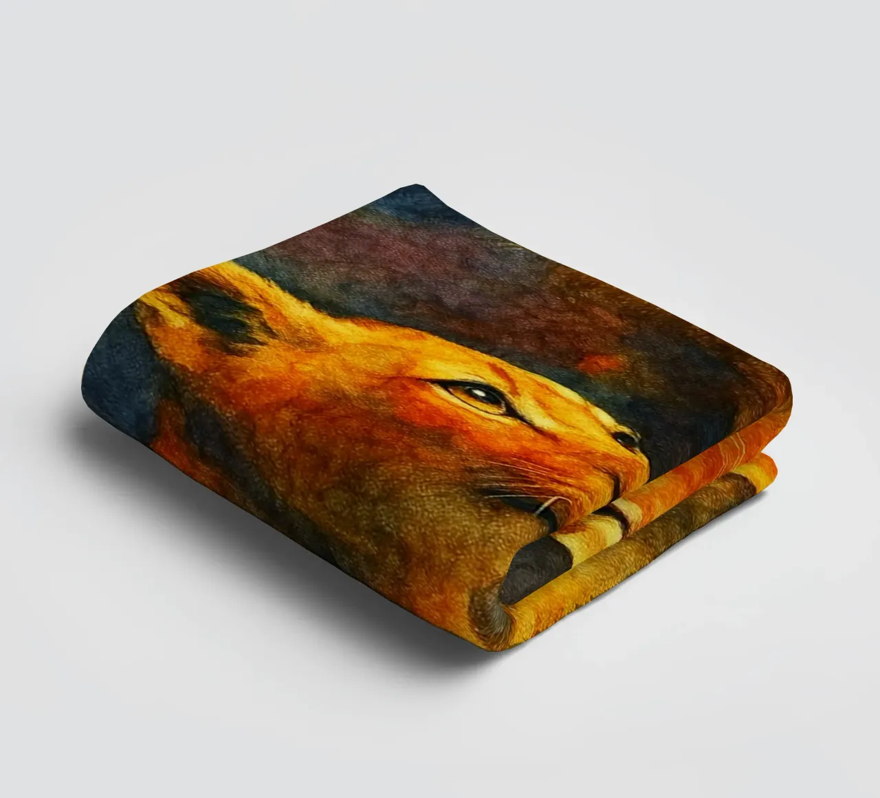 lion and cube colorfull painting towel by toegoe