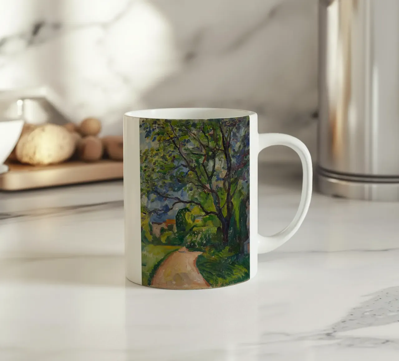 Edvard Munch - Strada in mezzo alla foresta tazza in ceramica da Rachel Gallery