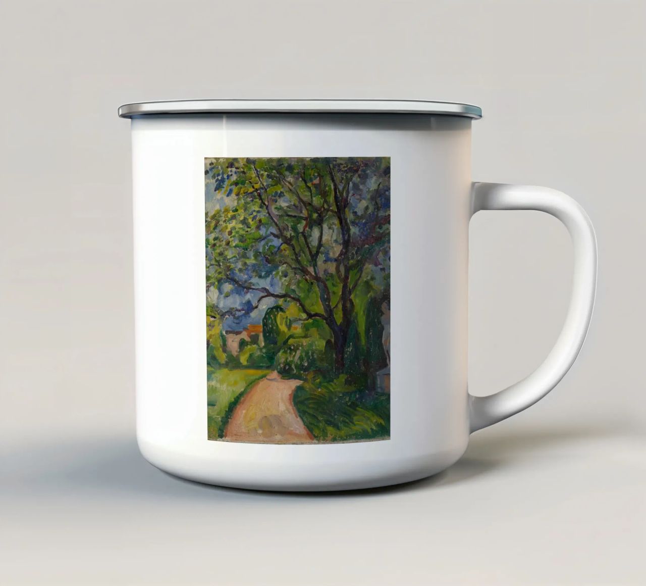 Edvard Munch - Strada in mezzo alla foresta tazza in smalto da Rachel Gallery