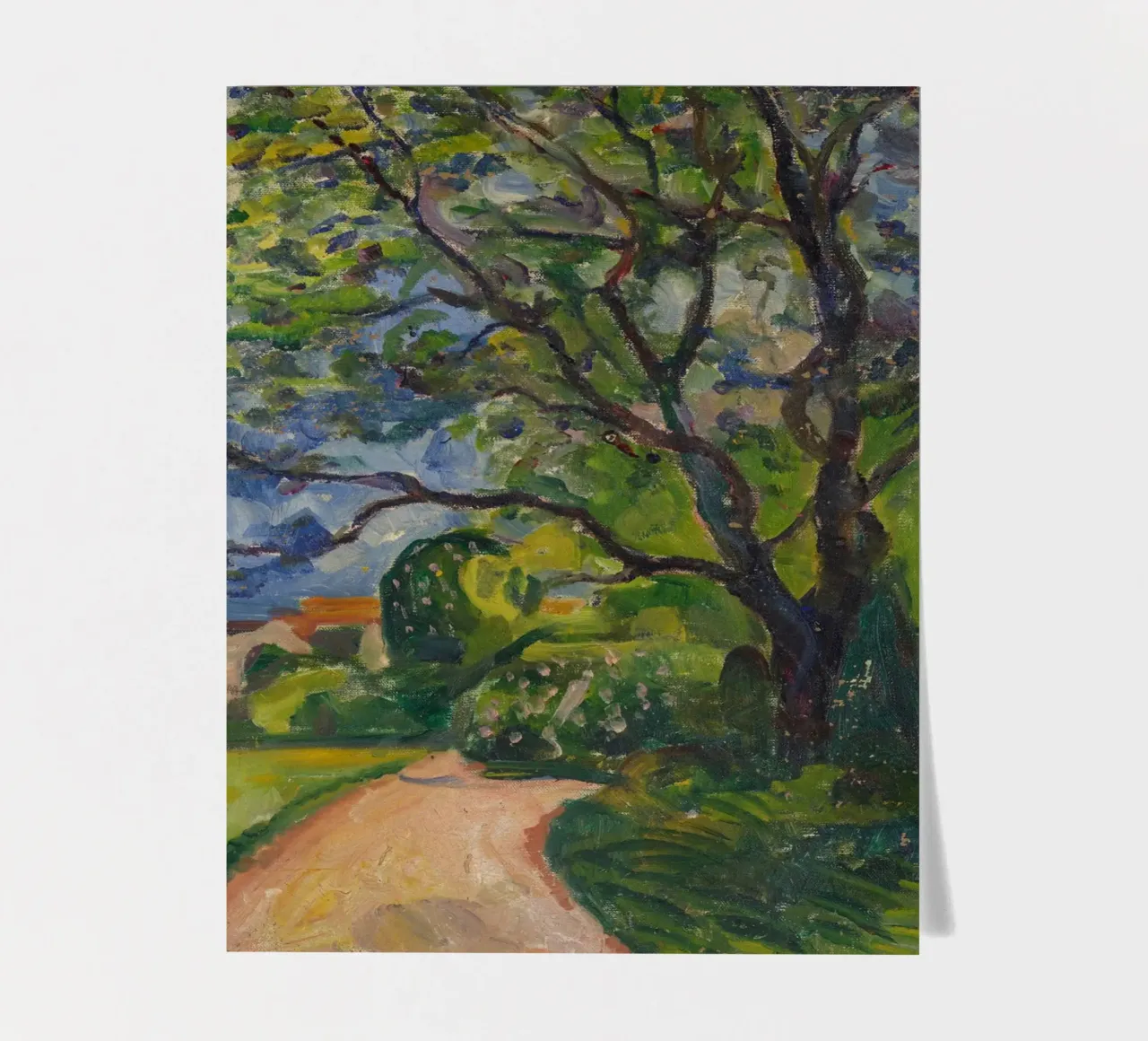 Edvard Munch - Straße in der Mitte des Waldes Stickerbogen von Rachel Gallery