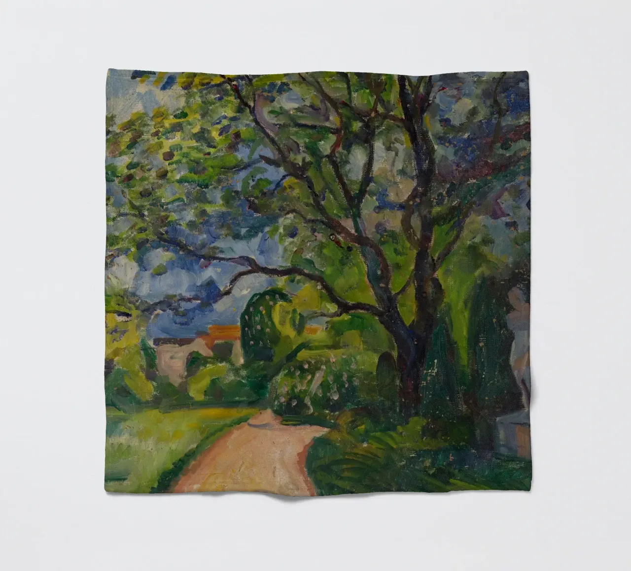 Edvard Munch - Straße in der Mitte des Waldes Fleecedecke von Rachel Gallery