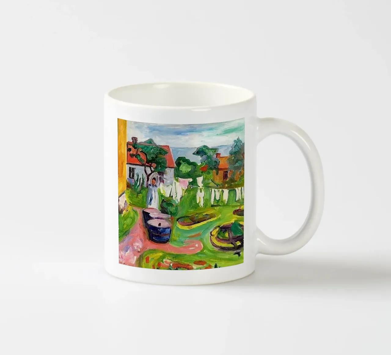 Edvard Munch - Villaggio Astratto tazza in ceramica da Rachel Gallery