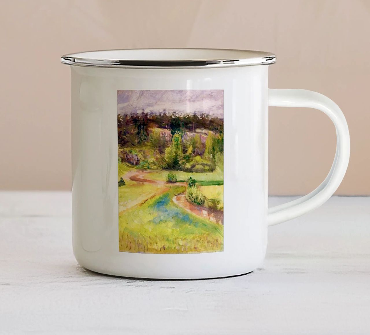 Edvard Munch - La giungla tazza in smalto da Rachel Gallery