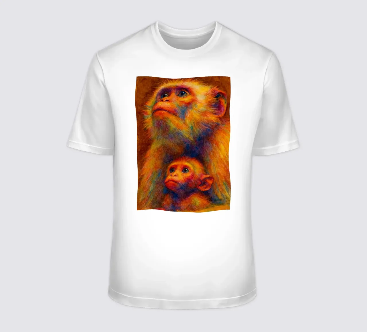 scimmia e il suo cubo pittura colorata t-shirt da toegoe