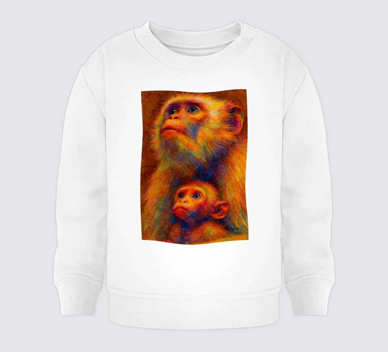 scimmia e il suo cubo pittura colorata felpa neonato da toegoe