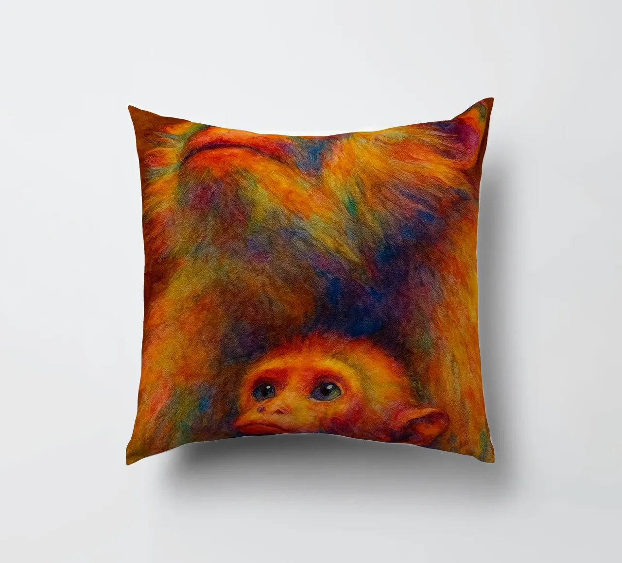 scimmia e il suo cubo pittura colorata cuscino da toegoe