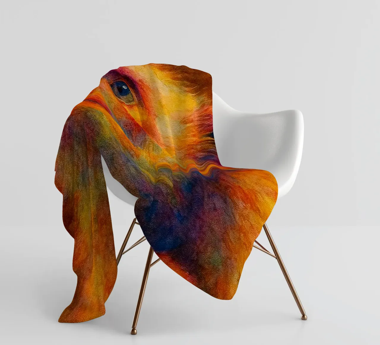 scimmia e il suo cubo pittura colorata coperta in pile da toegoe