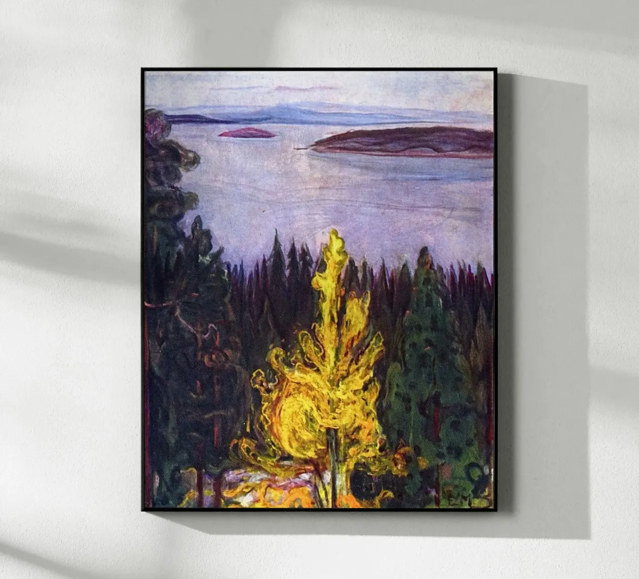 Edvard Munch - Il fuoco sulla collina plexiglass da Rachel Gallery