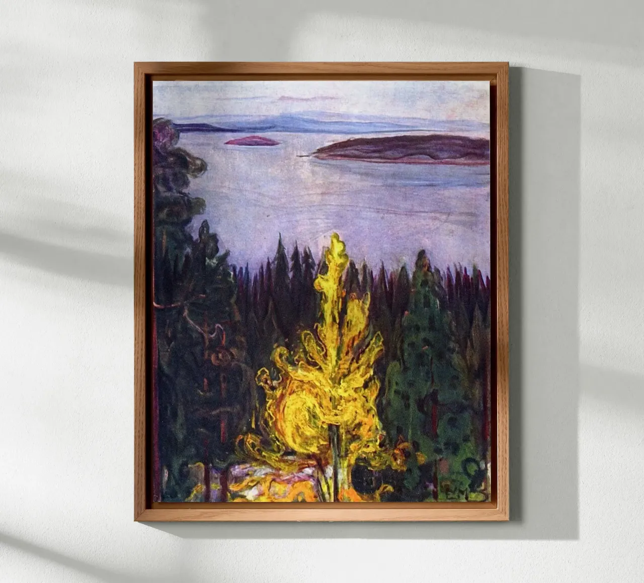 Edvard Munch - Il fuoco sulla collina alluminio dibond da Rachel Gallery
