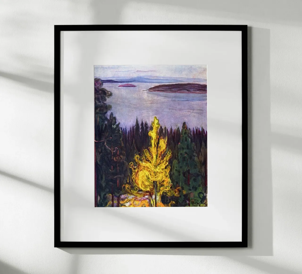 Edvard Munch - Il fuoco sulla collina carta hahnemühle da Rachel Gallery