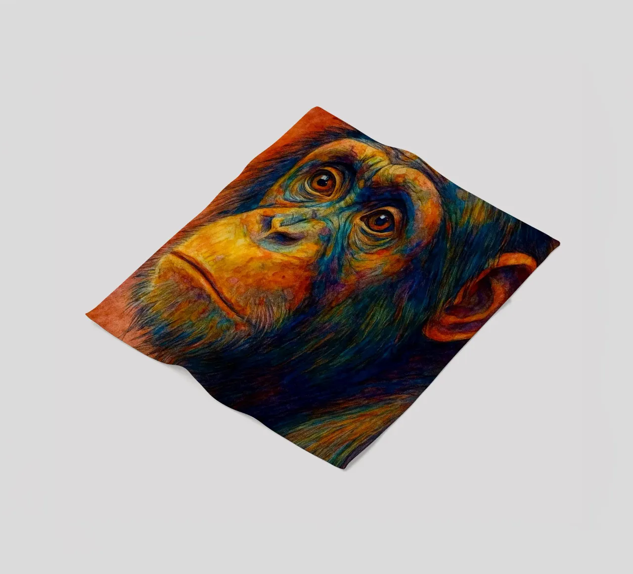 scimmia pittura colorata coperta in pile da toegoe