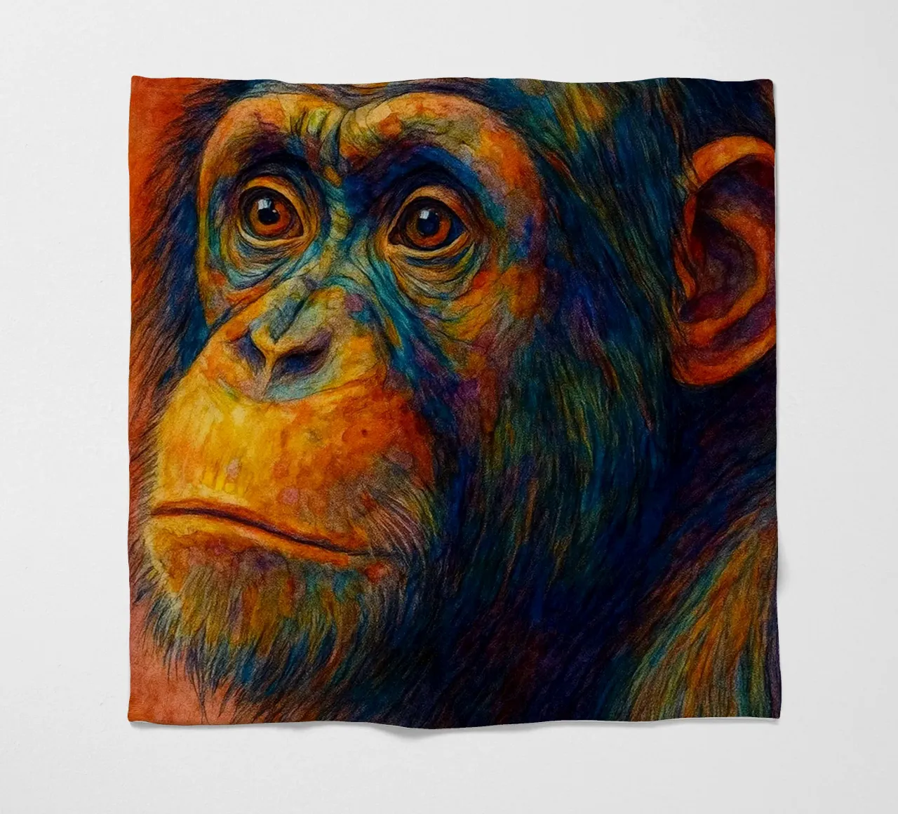 scimmia pittura colorata coperta in pile da toegoe