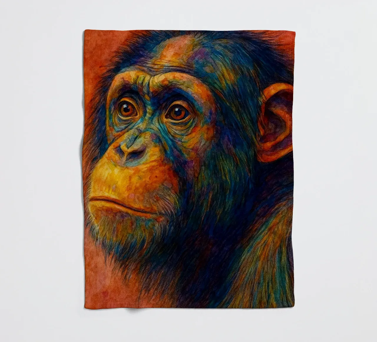 scimmia pittura colorata coperta in pile da toegoe