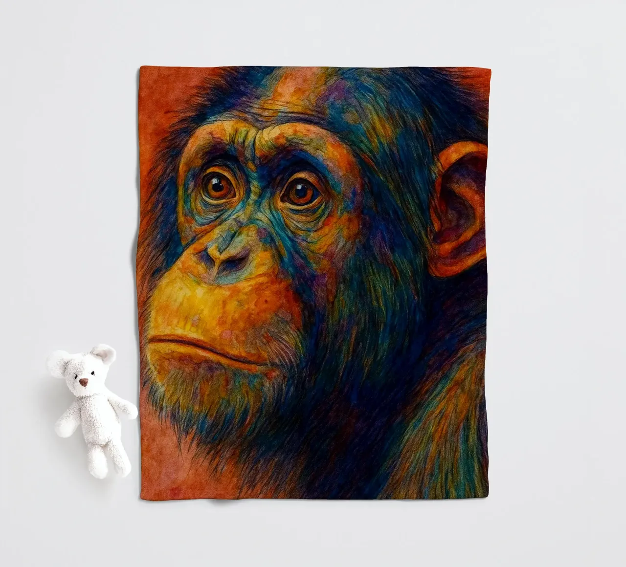 scimmia pittura colorata coperta in pile da toegoe