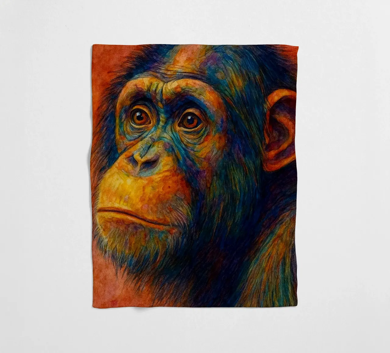 scimmia pittura colorata coperta in pile da toegoe