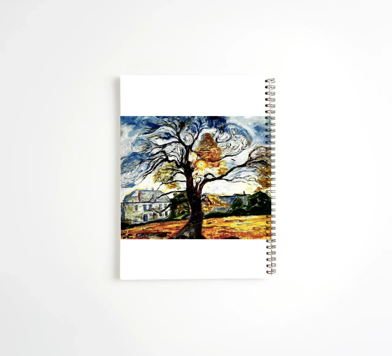 Edvard Munch - Big Tree Abstract spiral notebook by Rachel Gallery