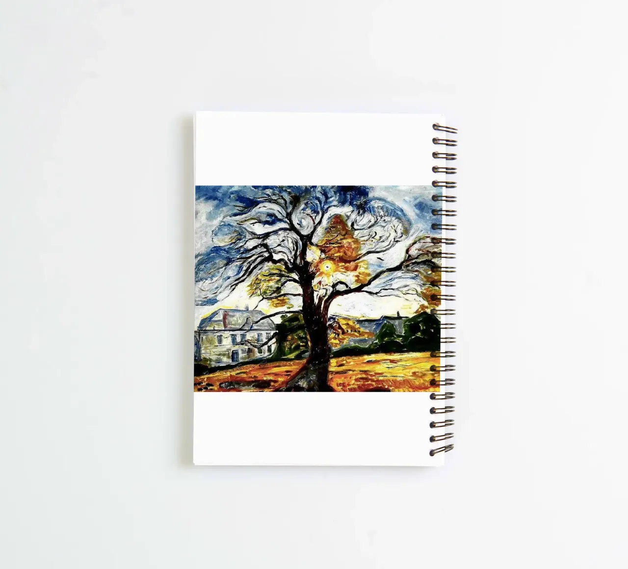 Edvard Munch - Big Tree Abstract spiral notebook by Rachel Gallery