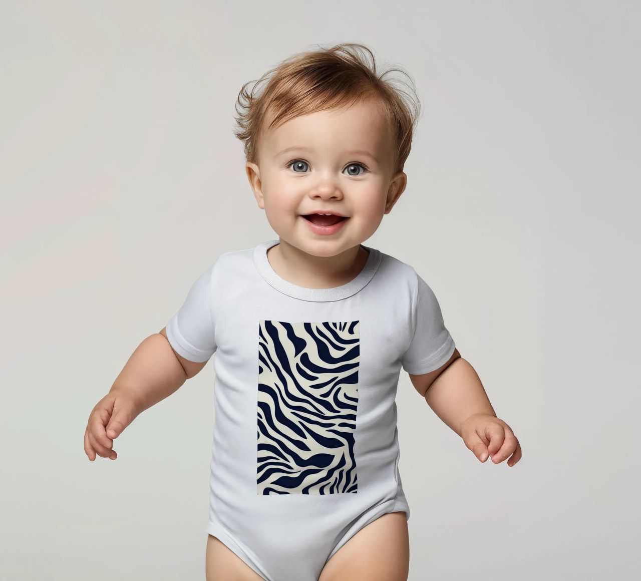 Zebra Print Pattern body neonato maniche corte da graphic design