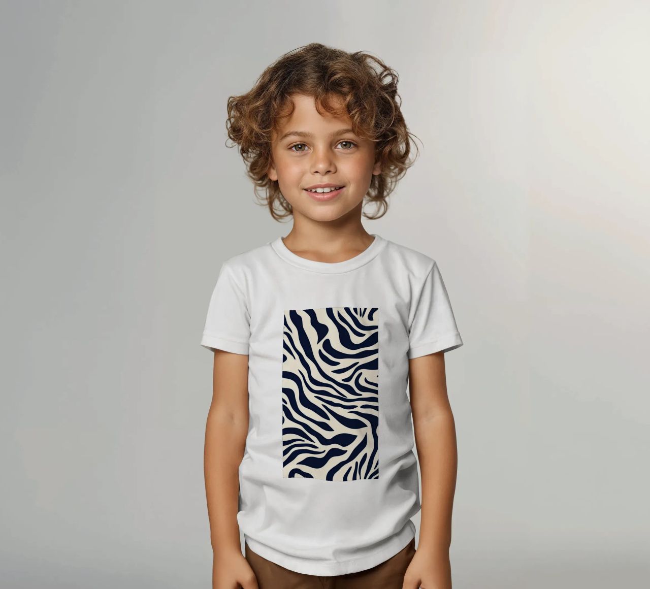 Zebra Print Pattern t-shirt bambini da graphic design