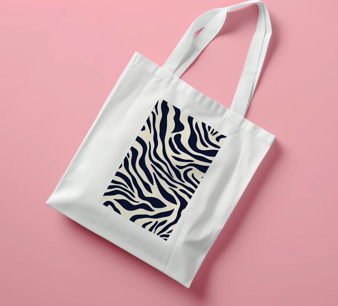 Zebra Print Pattern borsa in juta da graphic design