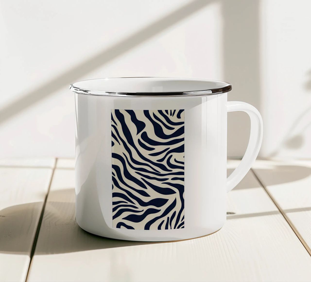 Zebra Print Pattern tazza in smalto da graphic design