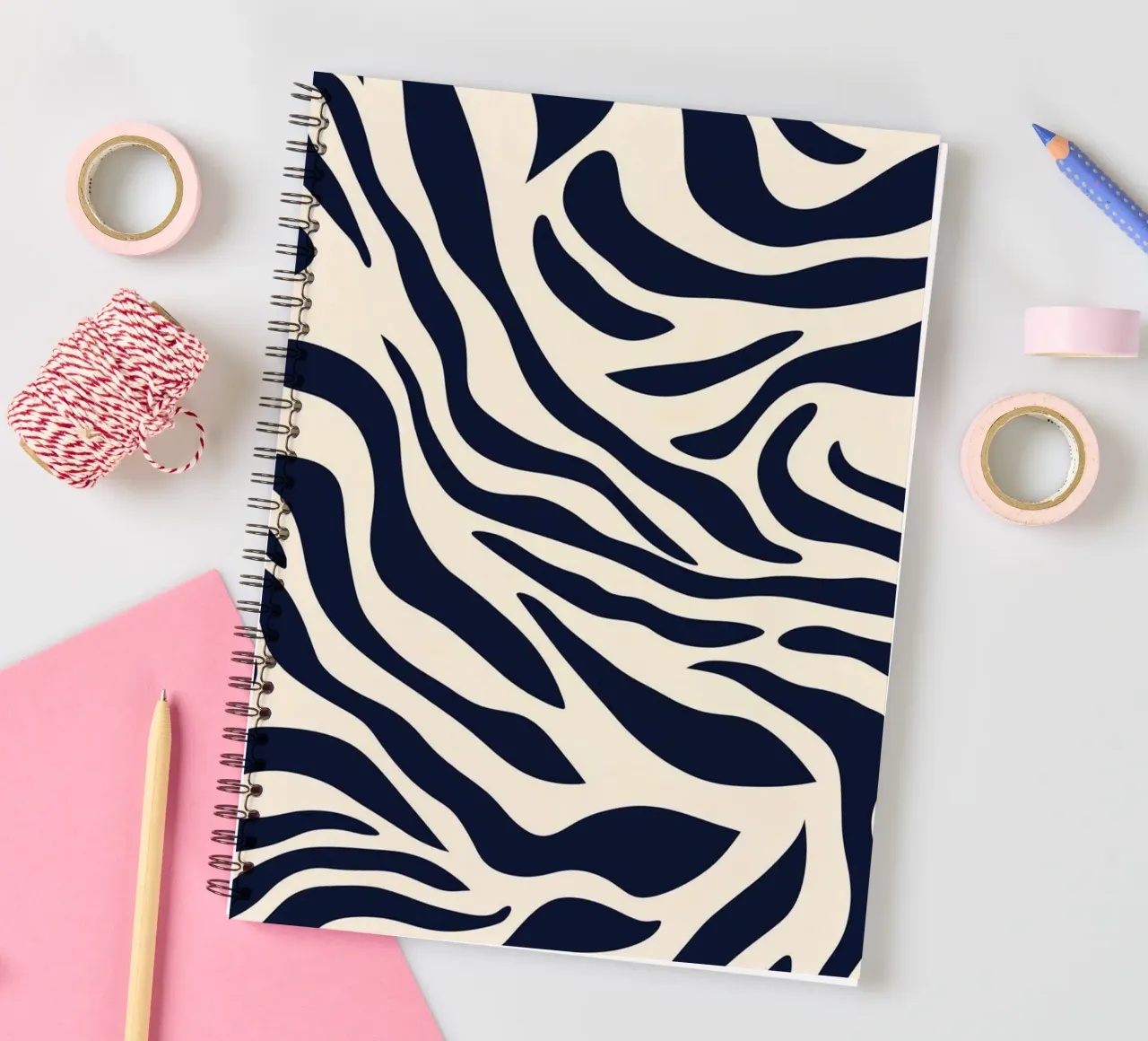 Zebra Print Pattern notitieboek met spiraal van graphic design