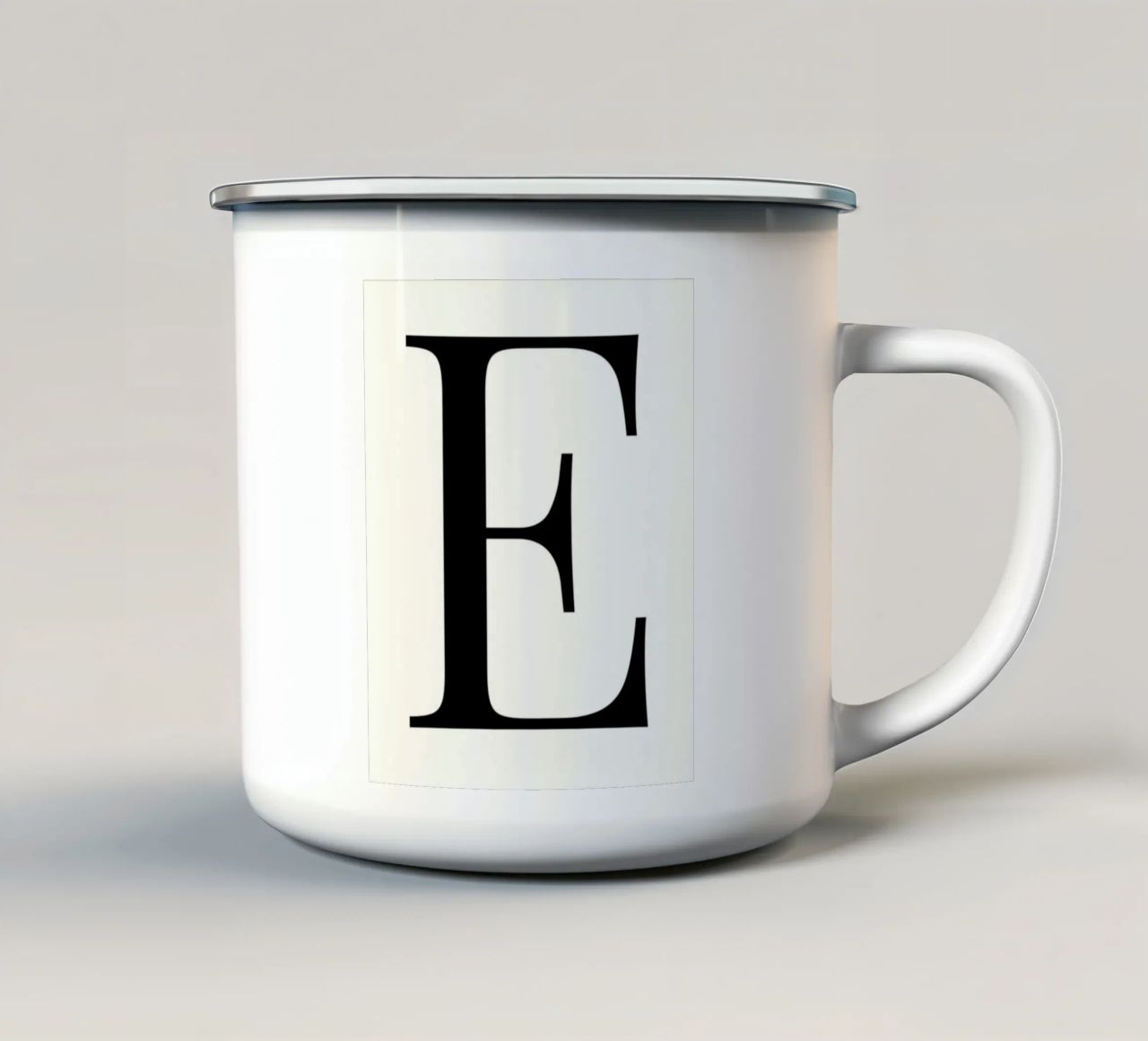 E tazza in smalto da quote design