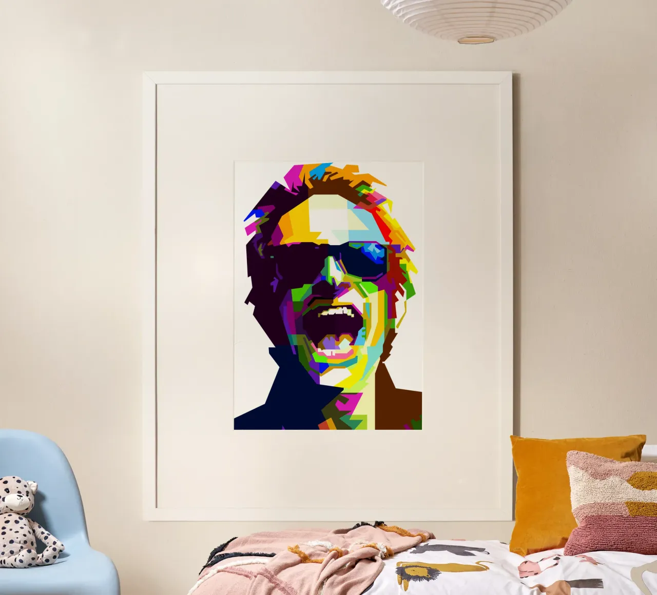 David Lee Roth WPAP Cantante hard rock poster con telaio in plastica da Artkreator