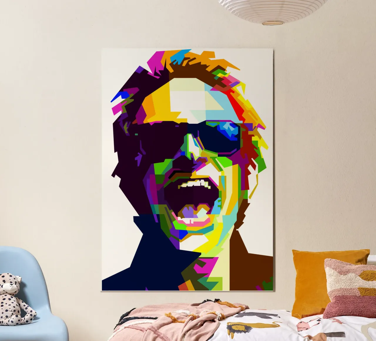David Lee Roth WPAP Cantante hard rock poster con telaio in plastica da Artkreator