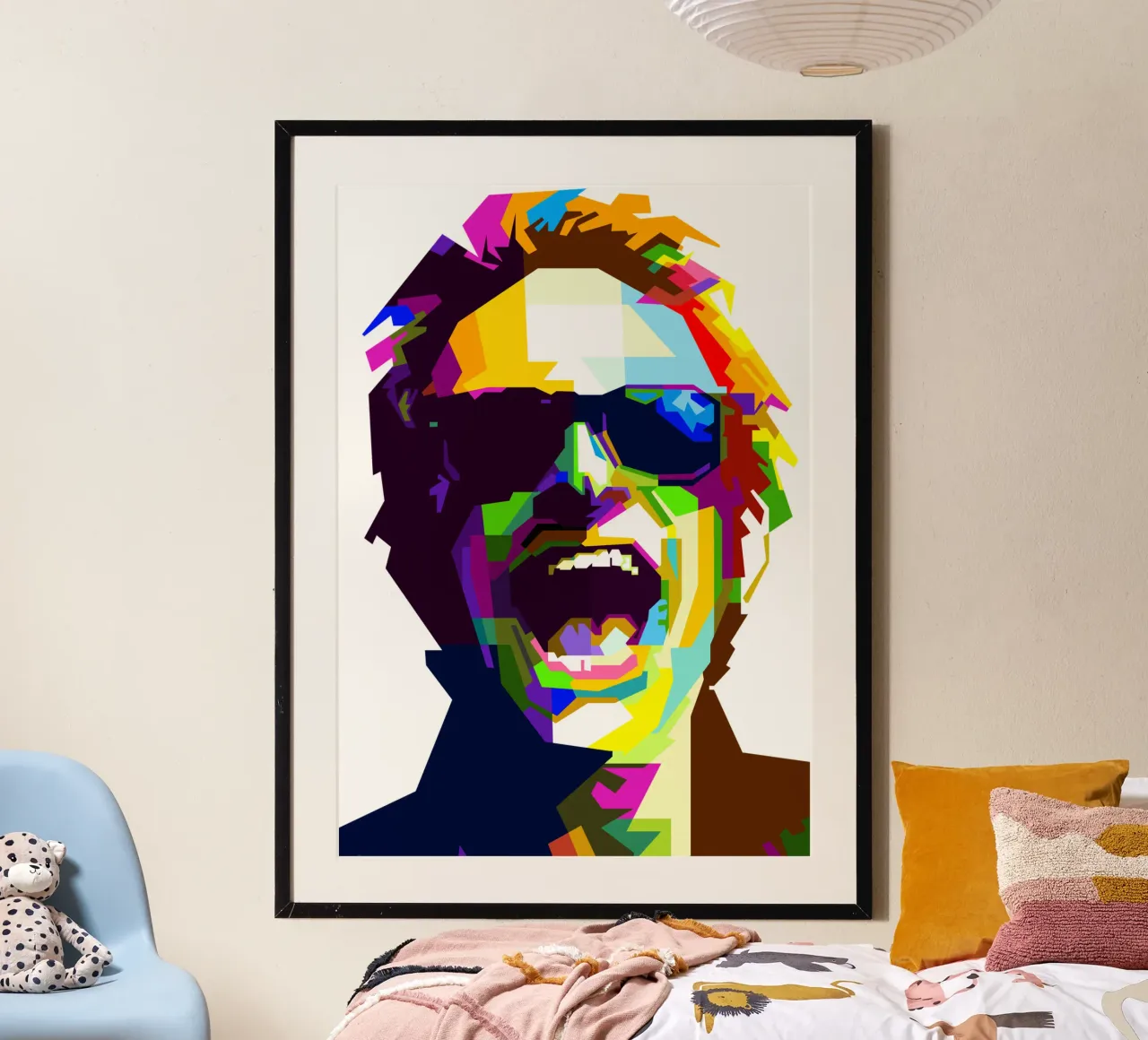 David Lee Roth WPAP Cantante hard rock poster con telaio in plastica da Artkreator